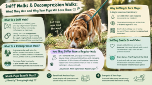 Sniff Walks & Decompression Walks: What They Are and Why Your Pups Will Love Them