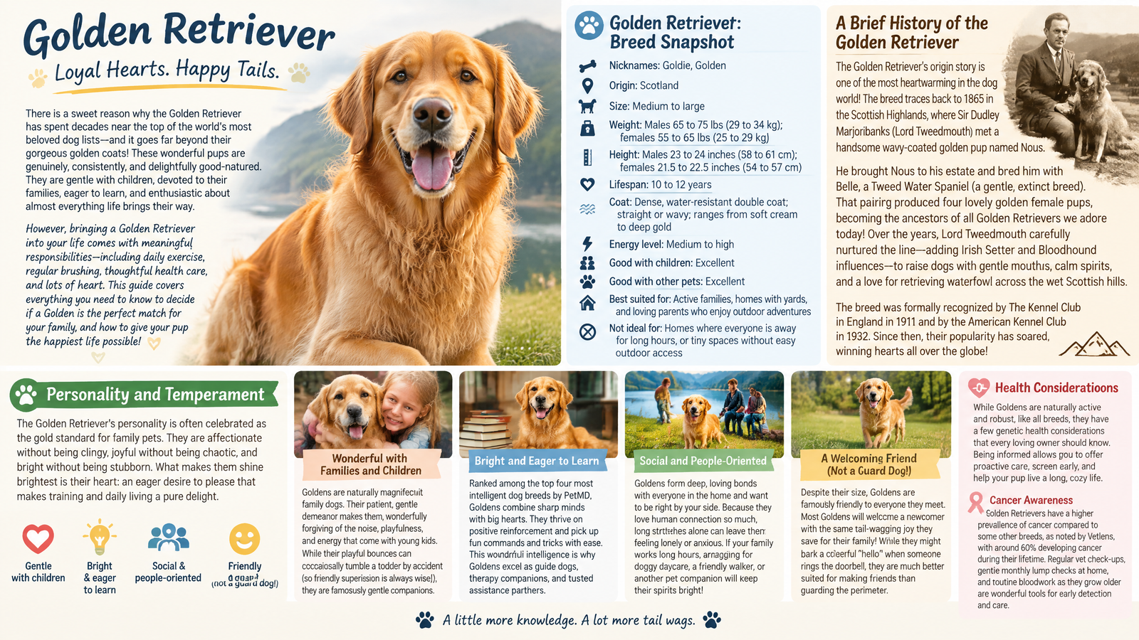 Golden Retriever Dog Breed: Temperament, Health & Care Guide