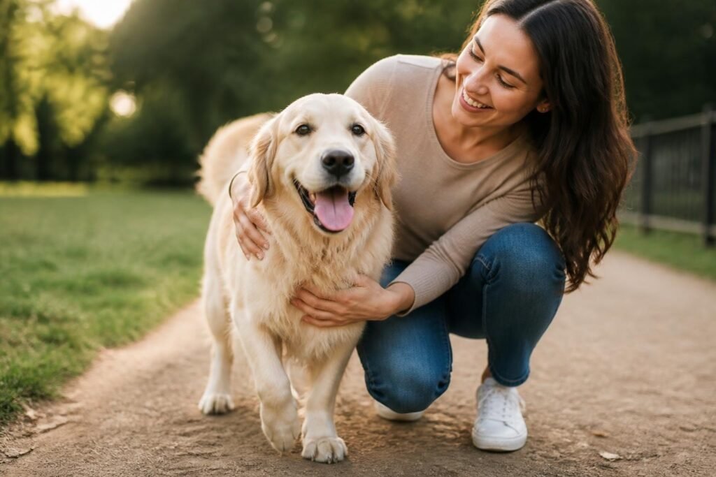 Dog needs guide cover image showing happy dog and owner caring for their pet